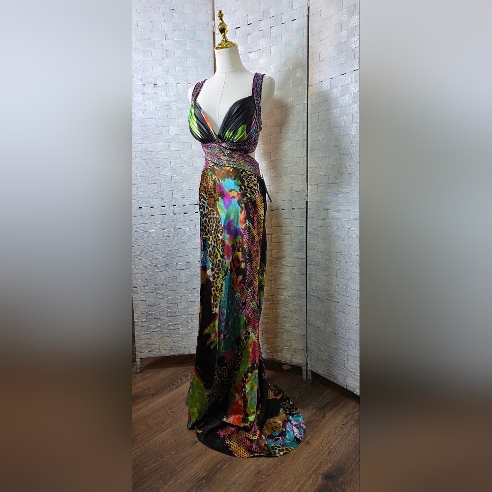 90's NIKI LAVIS Multi-Color Gown